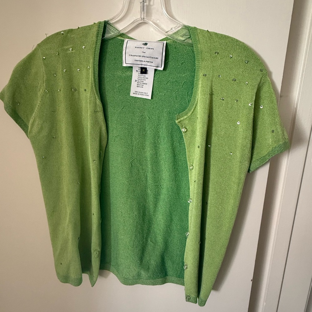 Green Women's Cardigan Sweater